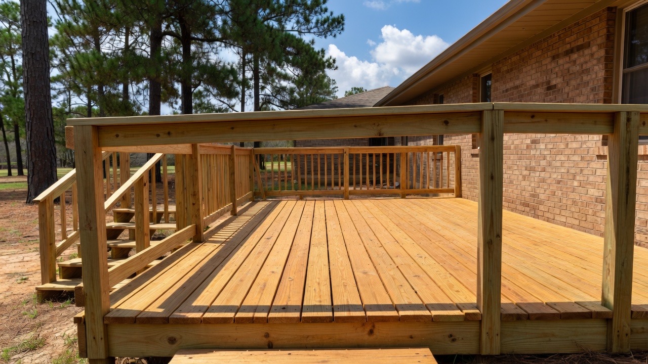 Backyard after a new deck