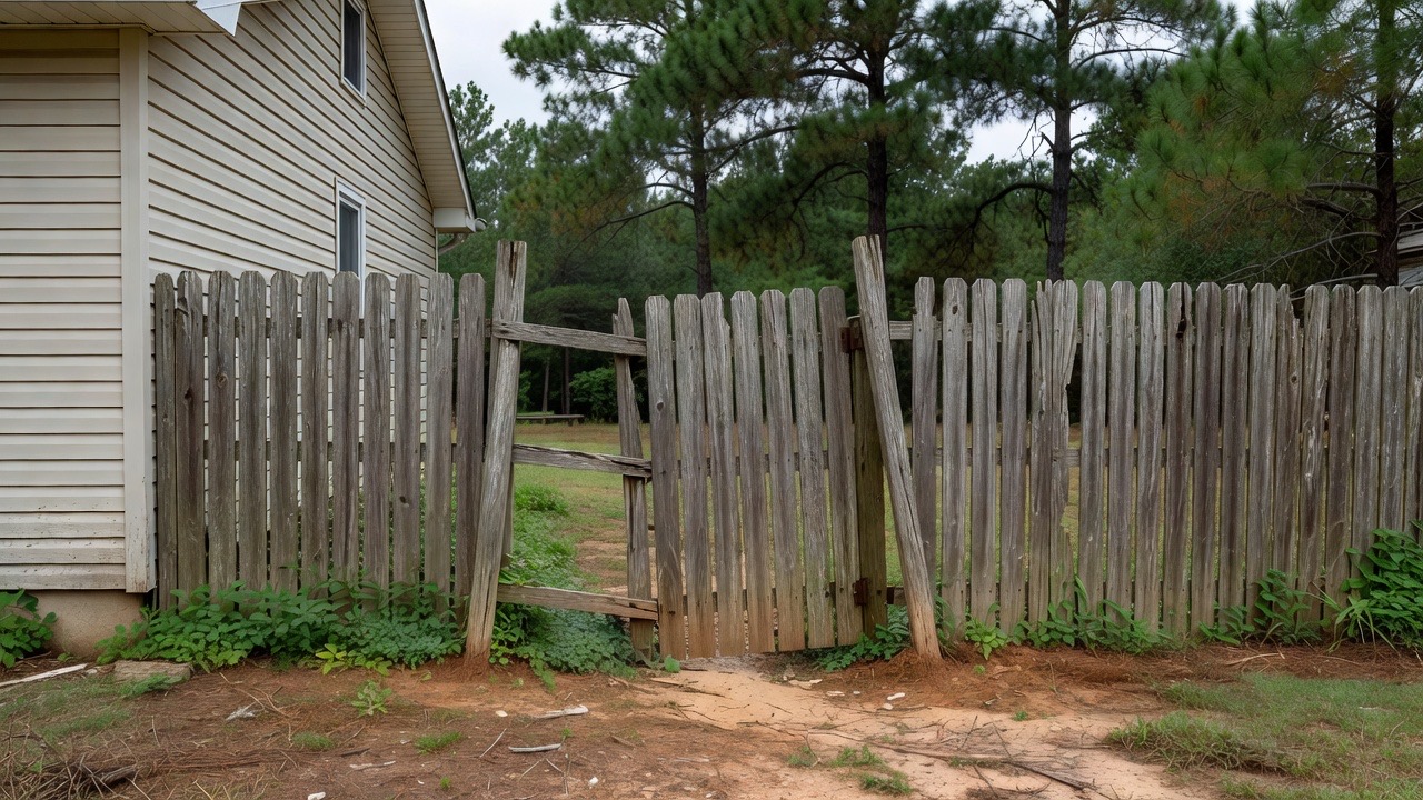 Old fence line before replacement